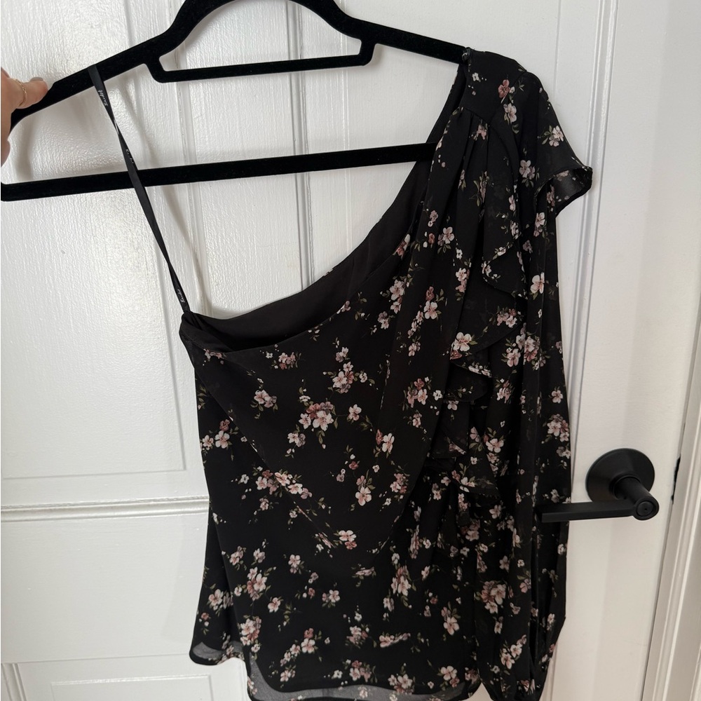 Bardot Black and Pink Asymmetrical Camisole